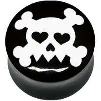 Wildcat Buffalo Horn White Skull On Black - 14,0 mm