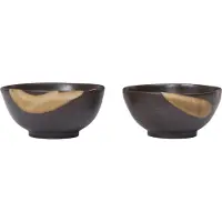 Ferm Living Koyo Kulho Ø8.5 Cm 2 Kpl:n Pakkaus - Tarjoiluvadit Kivitavara Tummanruskea - 1104272619