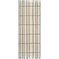 Ferm Living Sen matto Parchment-indigo, 80x200 cm