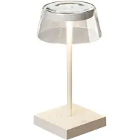 Gnosjö Konstsmide Scilla-LED-pöytälamppu, USB, valkoinen scilla, himmennettävä, Valkoinen/opaali, Alumiini, Moderni