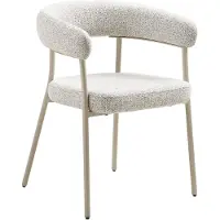 House Nordic Ylva - Dining Chair, Bouclé, Sand With Grey Legs - Beige - ONE SIZE