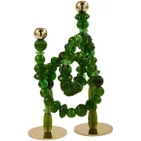 Pols Potten - Beads kynttilänjalka 38 cm tummanvihreä