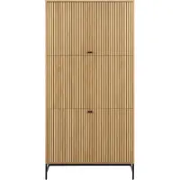Ebuy24 Vaatekaappi Albany, luonnollinen tammen viimeistely, metallirunko, 99x200x60 cm