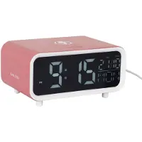 Karlsson Alarm Clock Chunky Led W. Phone Charger - Pink - W17CM