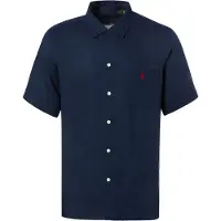 Ralph Lauren Classic Fit Linen Camp Shirt - Navy - XL