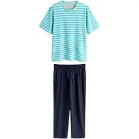 Next Pitkä pyjama turkoosi / vesi / tummansininen / valkoinen