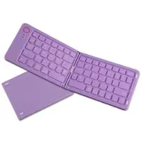 Mtp Products B023 68-näppäiminen magneettinen taitettava langaton näppäimistö puhelintelineellä - QWERTY - violetti