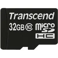 Transcend TS32GUSDC10, 32 GB, MicroSDHC, Luokka 10, NAND, 90 MB/s, Musta