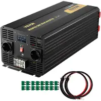Vevor -invertteri, 6000 W, muunnettu siniaaltoinvertteri DC 12 V:sta AC 230 V:iin automuunnin LCD-näytöllä, LED-merkkivaloilla, EU-pistorasiat, invertteri, autoon, matkailuautoon, kuorma-autoon, venees