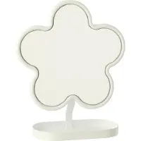 J-Line Table Mirror Flower Iron White - White - ONE SIZE