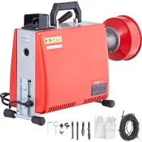 Vevor viemärinavauslaite 20 m x 16 mm 250 W viemäripora manuaalisella syötöllä