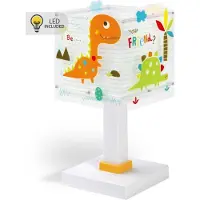 DALBER Pöytävalaisin Dinos, Valkoinen/opaali, Lastenhuone, Synteettinen materiaali