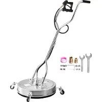 Vevor 22" painepesuri pintojen puhdistamiseen, ruostumattomasta teräksestä valmistetut painepesurin lisäosat 4 pyörällä, 4500 max. PSI, 3/8 pikaliitin, 2 suihkusuutinta, kaksoiskahva, betonille, teras