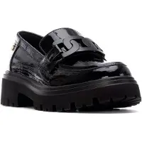 Xti for woman. 13045201-NEGRO Moccasins 130452 black (38), 3 to 5 cm, None, Casual, Patent Leather