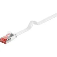 Pro CAT 6 flat patch cable U/FTP Valkoinen - Valkoinen - 1m