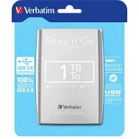 Verbatim – Store'n'Go, external hard drive, 1TB, 2.5", USB 3.0, silver (53071)