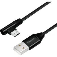 Logilink Kulmikas MicroUSB-kaapeli USB 2.0 15W 1m