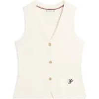 Tommy Hilfiger for woman. WW0WW49707 Premium knitted waistcoat (M), Beige, Casual, Cotton