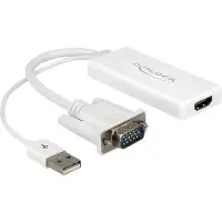 DeLOCK 62460 - VGA–HDMI-sovitin, valkoinen