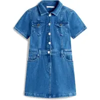 Tommy Hilfiger Denim Trucker Dress Ss - Blue - 140