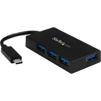 StarTech.com USB 3.0 - STARTECH - 4-porttinen - USB-C 4x USB-A - Mukana virta-adapteri - Kompakti