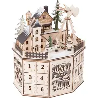 Small Foot Adventtikalenteri - - Pyramidimuoto - Yksityiskohtaiset viimeistelyt - Ihastuttava koriste - Puu