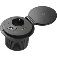 GTV Tiedonsiirtoliitinlohko, 1 pistoke, USB A+C, HDMI+RJ45 vaihdettava, musta