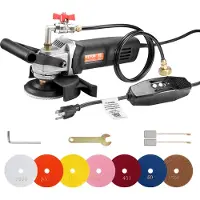 Vevor märkäkiillotuskone 800 W, 4" betonihiomakone, jossa 6 portaatonta nopeutta ja 7 kiillotussarjaa, märkähiomakone marmorille, graniitille, kivelle, kalliolle ja laatoille, varustettu vikavirtasuoj