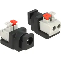 DeLOCK 65524, DC 5.5 x 2.1 mm, Musta, Hopea
