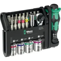 Wera Tool-Check Modular Imperial 1 musta/vihreä 21-osainen imperial sis. 1/4 (05049001001)