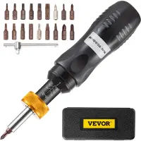Vevor 1/4" vääntömomenttiruuvimeisselisarja, 10-50 in-lbs vääntömomentin säätöalue, vääntömomentin tarkkuus ±5 %, 5 in-lb:n välein oleva momenttiruuvimeisseli, 18 kärkeä ja kotelo
