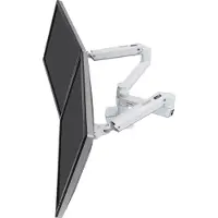 Ergotron LX dual side-by-side Arm no grommet mount bright white texture