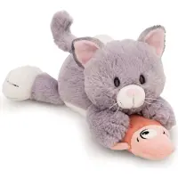 Nici pehmo harmaa kissa kalalla 30 cm