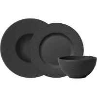 Villeroy & Boch Manufacture Rock -astiasarja, 6-osainen, musta