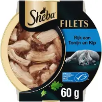 Sheba 16 x 60g kana & tonnikala Fine Fillets kissanruoka