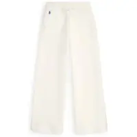 Ralph Lauren for girl. 313A96088002 White double knitted wide tracksuit bottoms ((M) 8/9años= 136/142cm), Casual, Sport, Cotton, childr