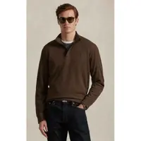 Ralph Lauren Luxury Jersey Quarter-Zip Pullover - Brown - L