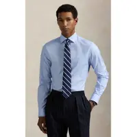 Ralph Lauren for man. 712969015002 Custom Fit shirt with blue texture (43), Casual, Cotton, Classic, Long sleeve