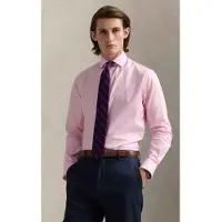 Ralph Lauren for man. 712969015001 Custom Fit shirt with pink texture (43), Casual, Cotton, Classic, Long sleeve