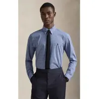 Ralph Lauren for man. 710968937010 Custom Fit stretch poplin shirt blue (XL), Casual, Cotton, Classic, Long sleeve
