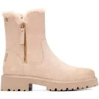 Carmela for woman. 16271803-BEIGE Leather Ankle Boots 162718 beige (36), 1 to 3 cm, Zip, Casual