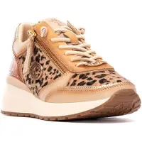Carmela for woman. 16265301-BEIGE Brown leather trainers 162653 (37), 3 to 5 cm, Laces, Casual