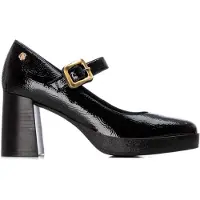 Carmela for woman. 16253503-NEGRO Leather shoes 162535 black (39), 5 to 8 cm, Buckle, Casual