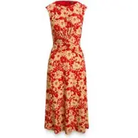 Ralph Lauren Floral Twist-Front Stretch Jersey Dress - Red - 38