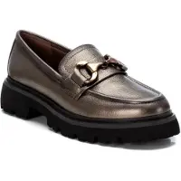 Carmela for woman. 16199101-PLOMO Silver leather loafers 161991 (40), Flat, None, Casual
