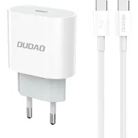 Dudao A14EUC PD 20W USB-C wall charger with cable - white