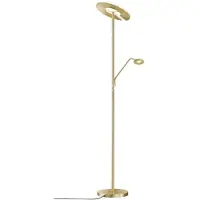FISCHER&HONSEL GMBH Led uplight lattiavalaisin Dent, himmennettävä, Messinki/kulta, Olohuone/ruokailutila, Metalli, Moderni, lukulamppu