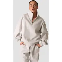 ICANIWILL Everyday 1/4 Zip Crewneck Print Light Dusty Beige