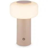 Briloner LED-akku-pöytävalaisin Juna, beige, IP44, himmennettävä, 20 cm himmennettävä, Kerma/meripihka, Synteettinen materiaali, Moderni