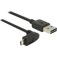 DeLOCK 83849, 0,5 m, USB A, Micro-USB B, USB 2.0, Uros/uros, Musta